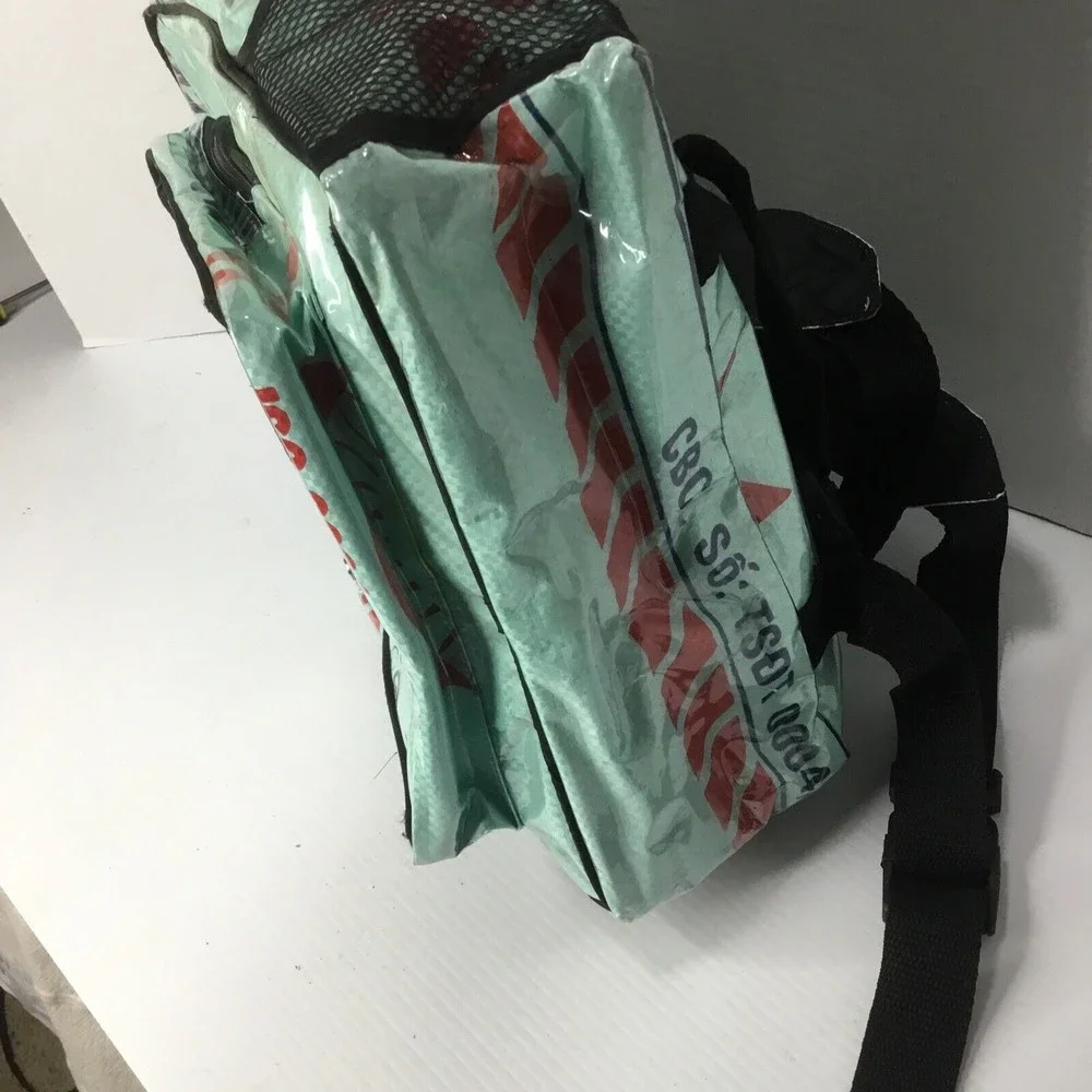 Khmer Fair Trade Handmade Casual Backpack Cambodia Turquoise Red Mermaid